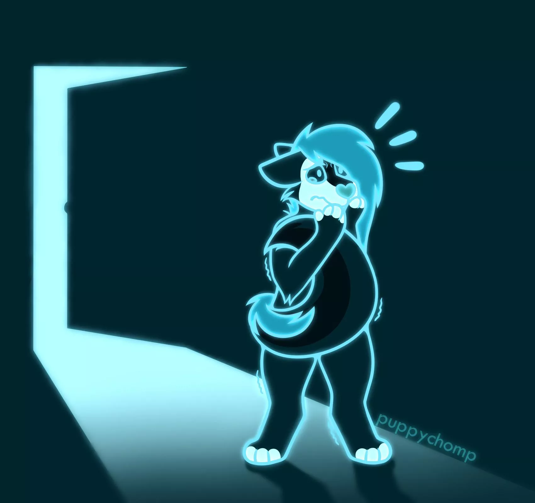 my fursona turned into a ghost! (art by me!)