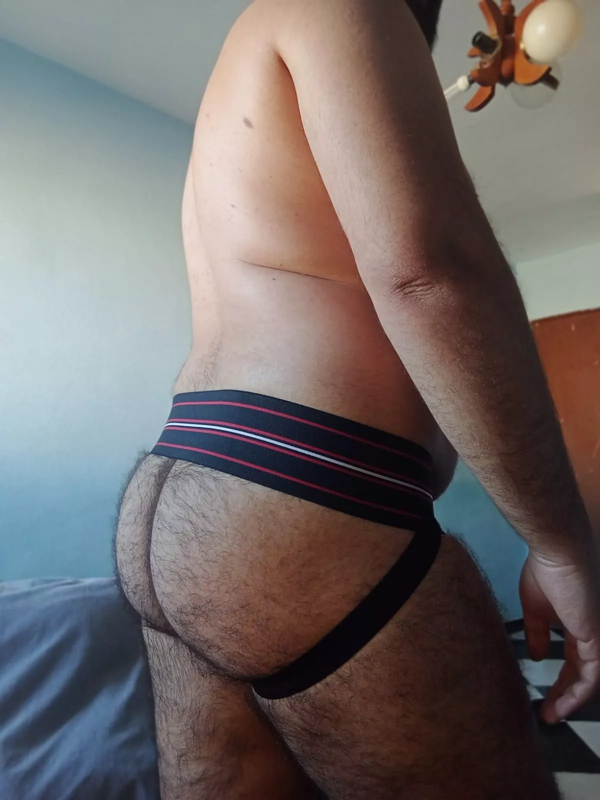 My fuzzy butt in jockstrap