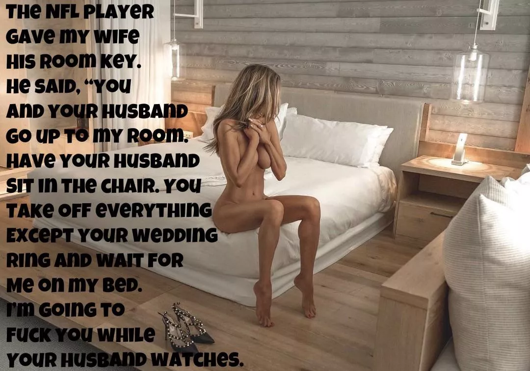 My Hotwife and I waited for the NFL player to come back to his room.