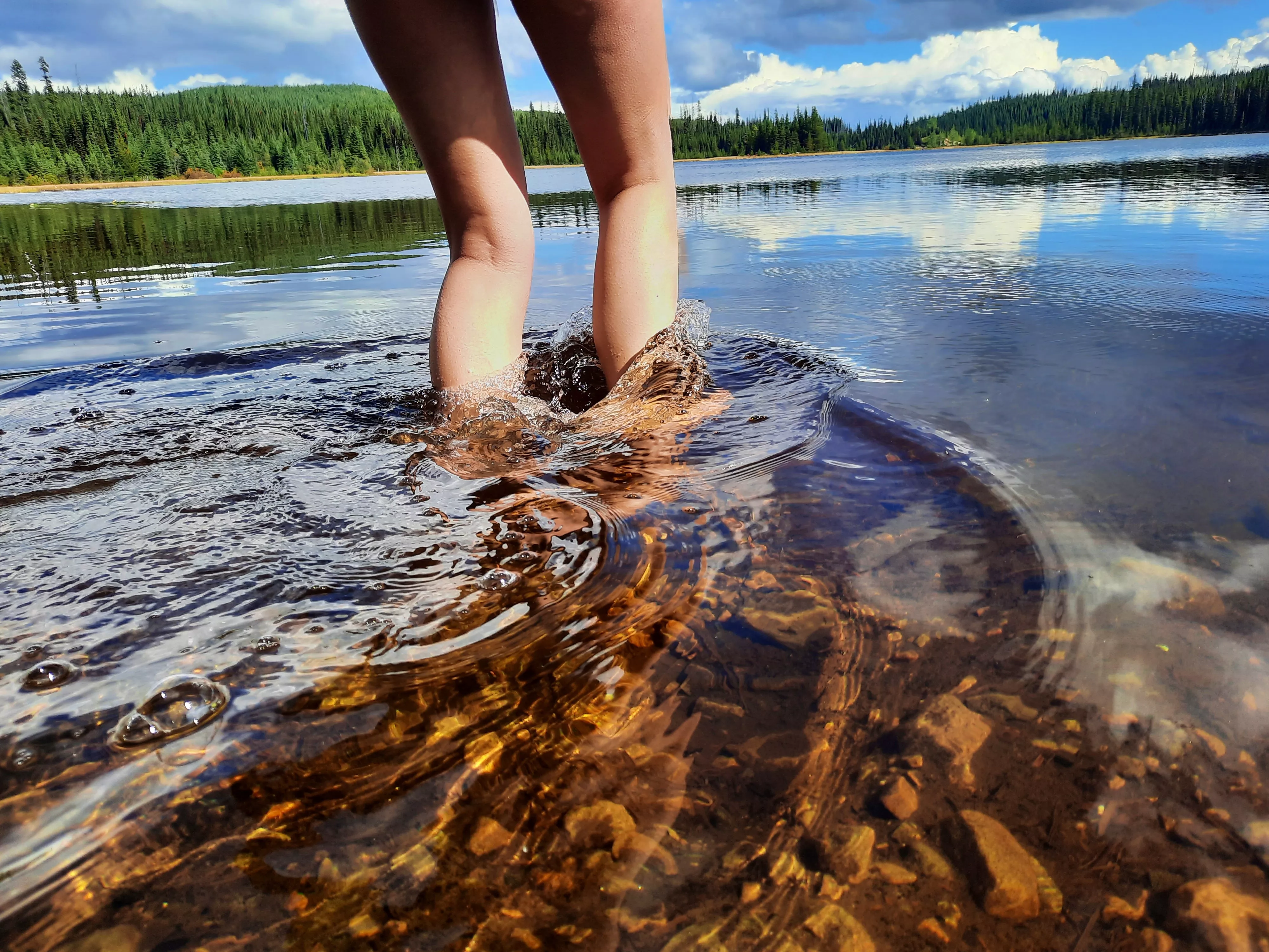 My legs about to go for a skinny dip in mountain lake