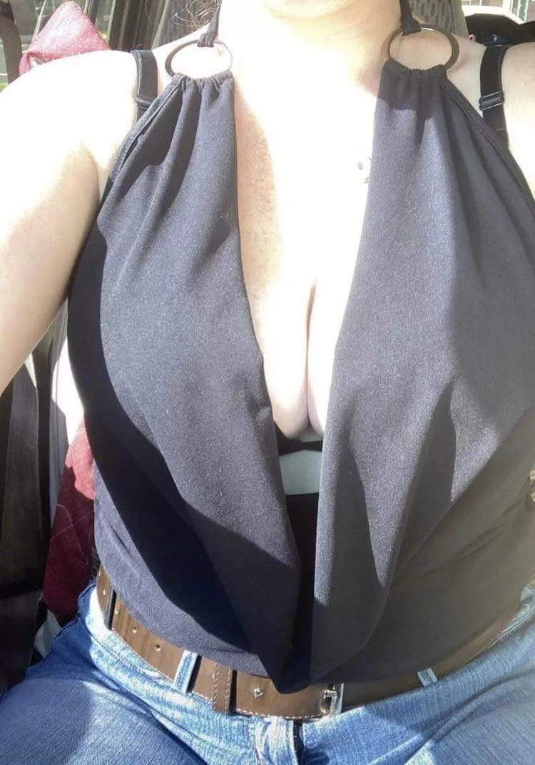 My master says my tits looks great in this, what do you think? Does it show enough cleavage?