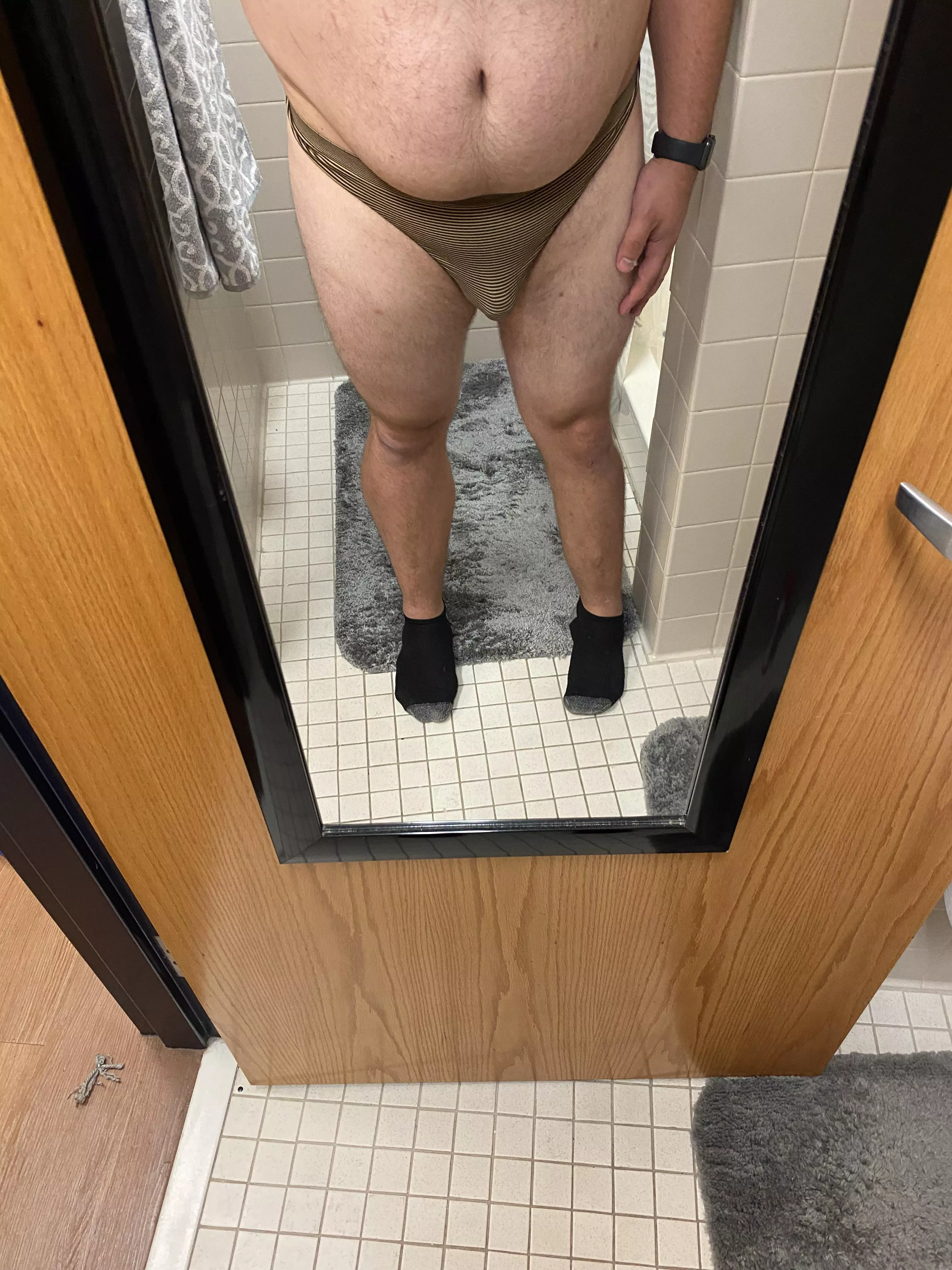 My mistress loves how nicely her thongs fit me!