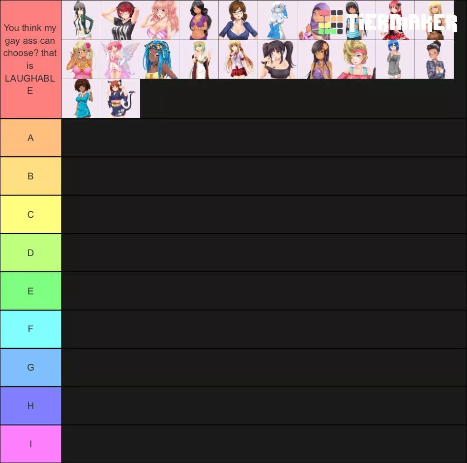 My personal tier list. I love them all, okay?