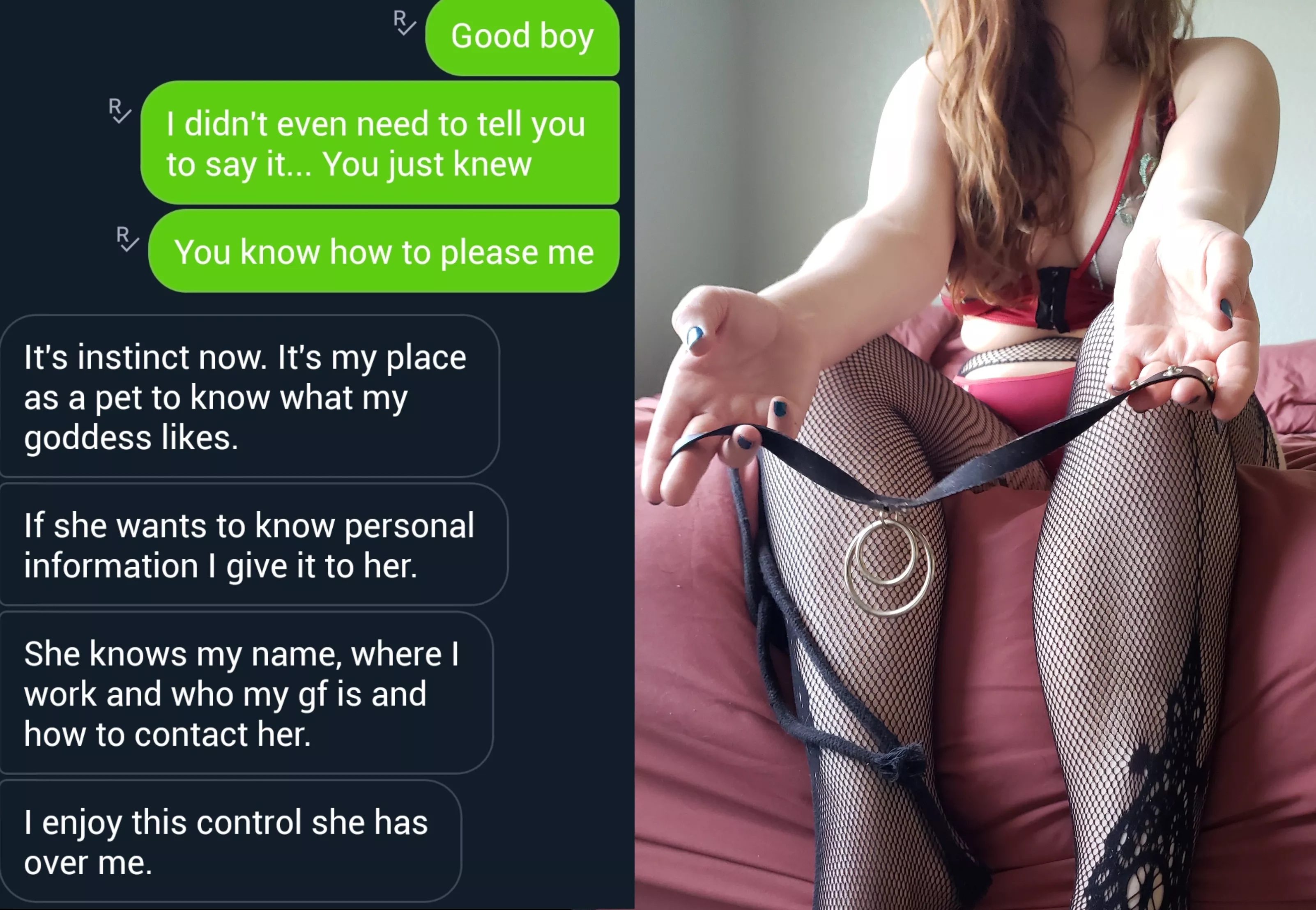 My pets know how to please me - by giving up complete control of their lives. I enjoy humiliation (and SPH!), cuckold, blackmail & expose, homewrecking, tease & denial, forced intox, CBT [dom][sext][pic][oth][kik][rate][fet]