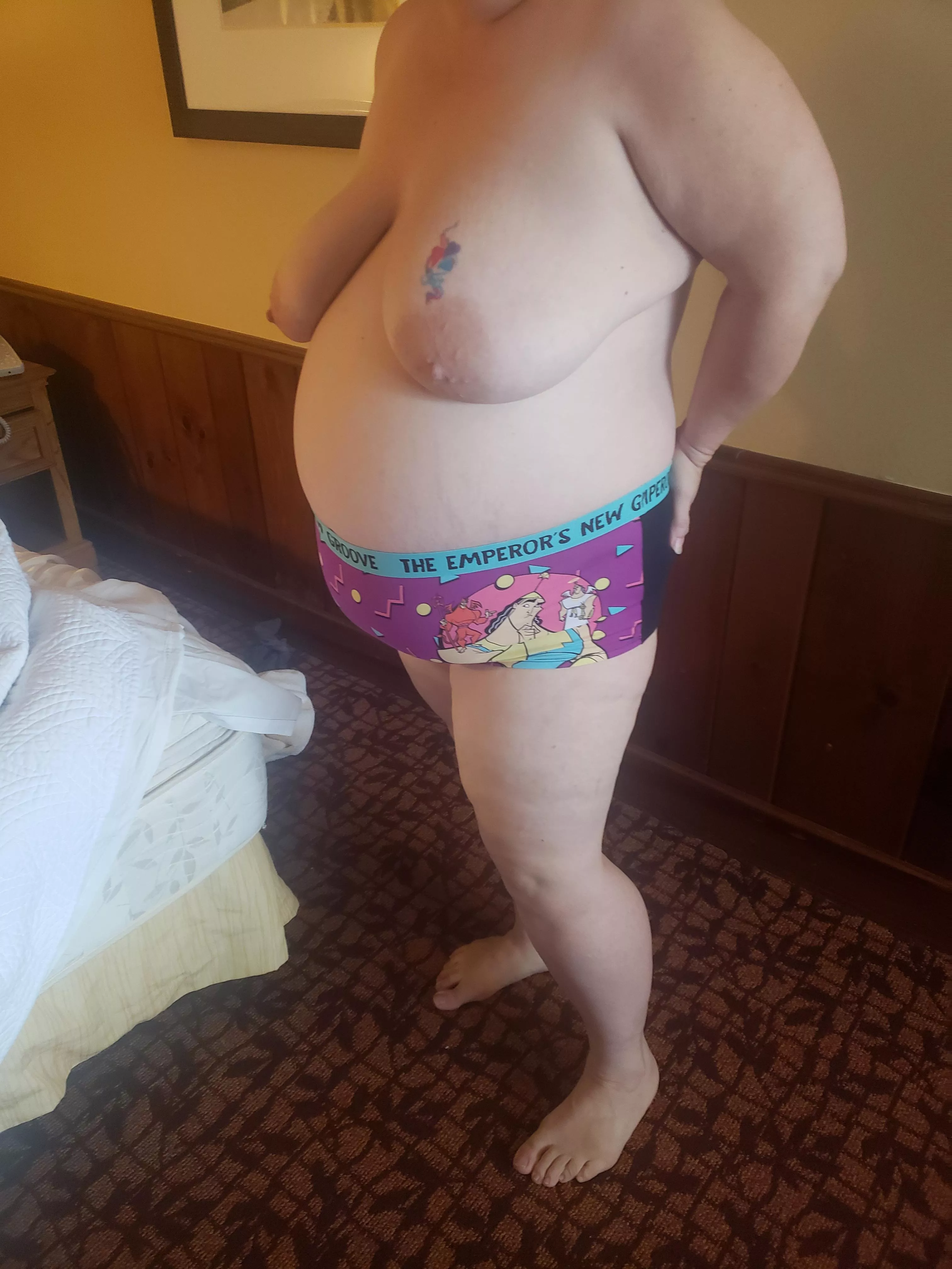 My sexy big gf undies trying hold that belly hang