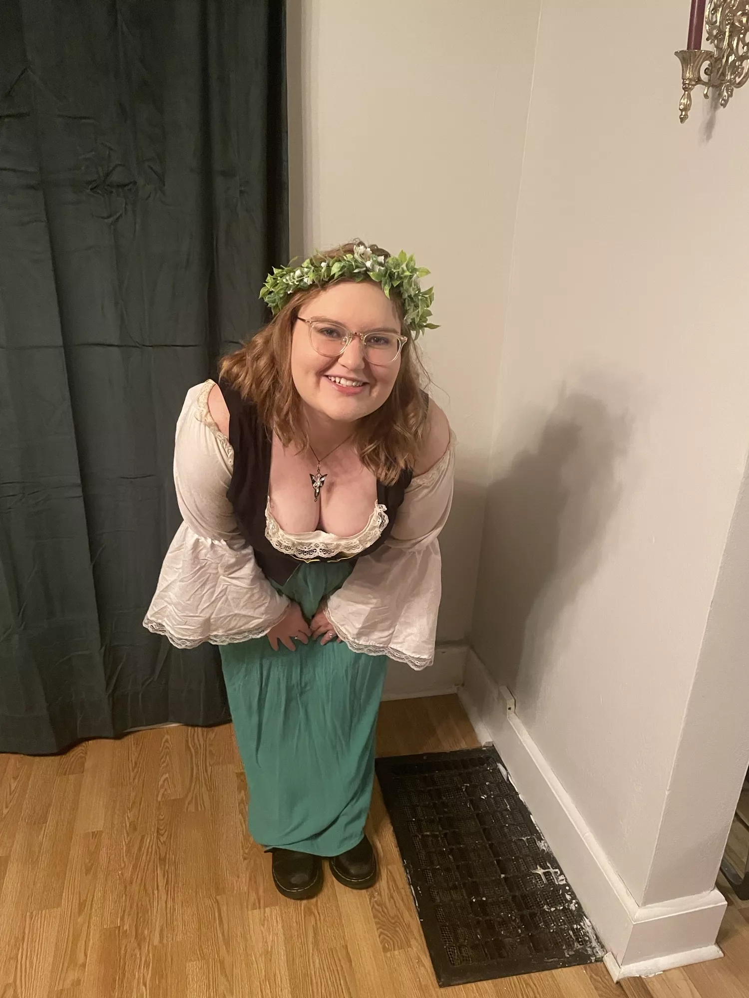 My shy wife (28) showing off her Halloween costume.