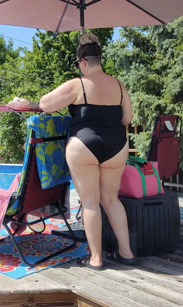 My Thick Mature Wife By the Pool