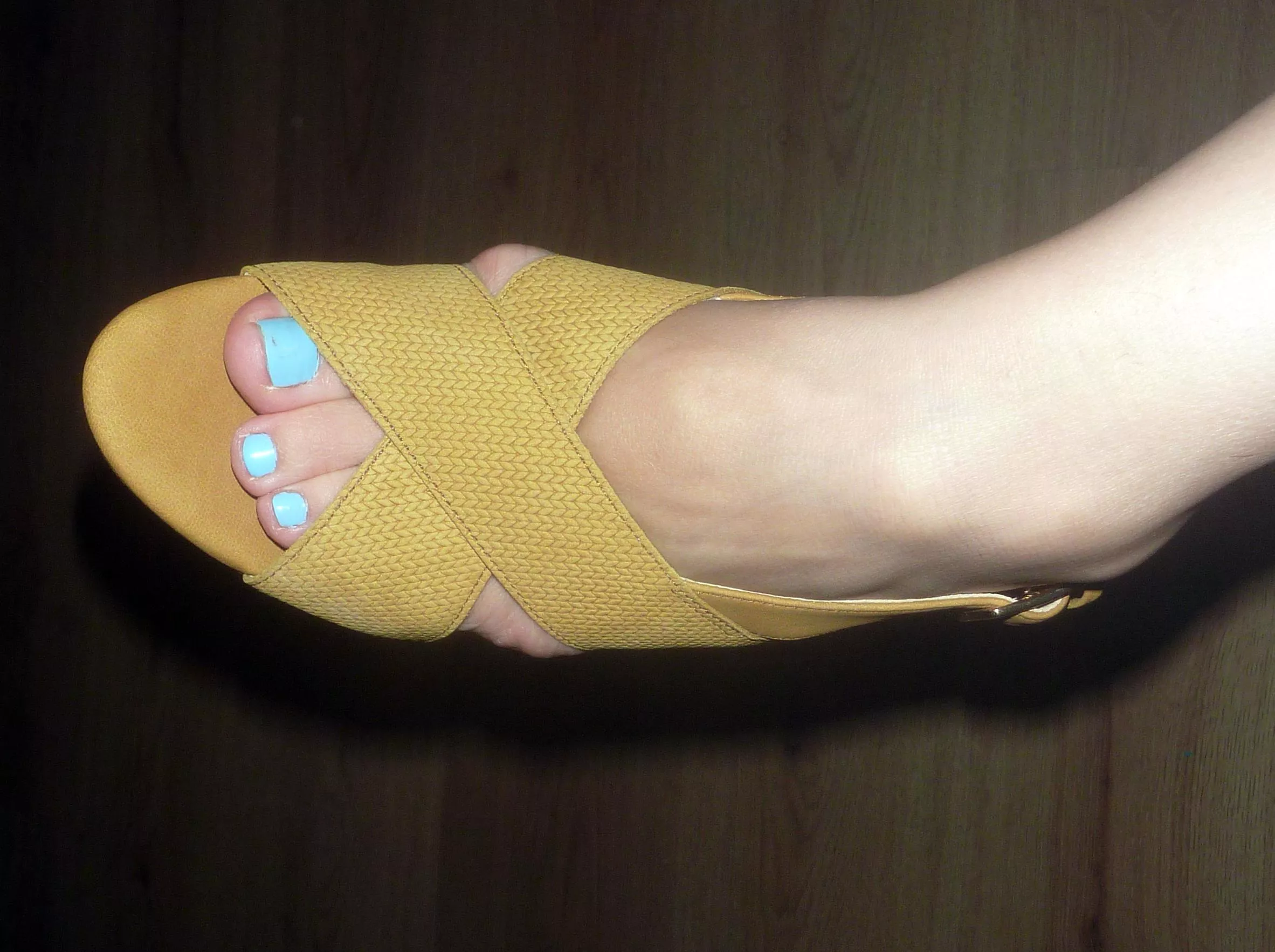 My wife again ! with light blue toe nails this time