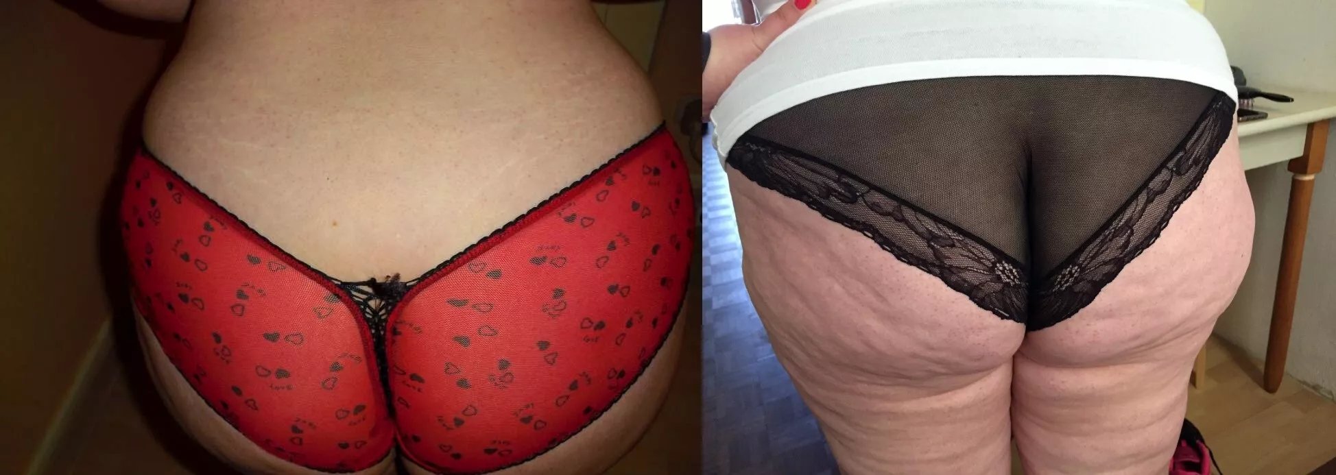 My wife's butt a few years ago and now.