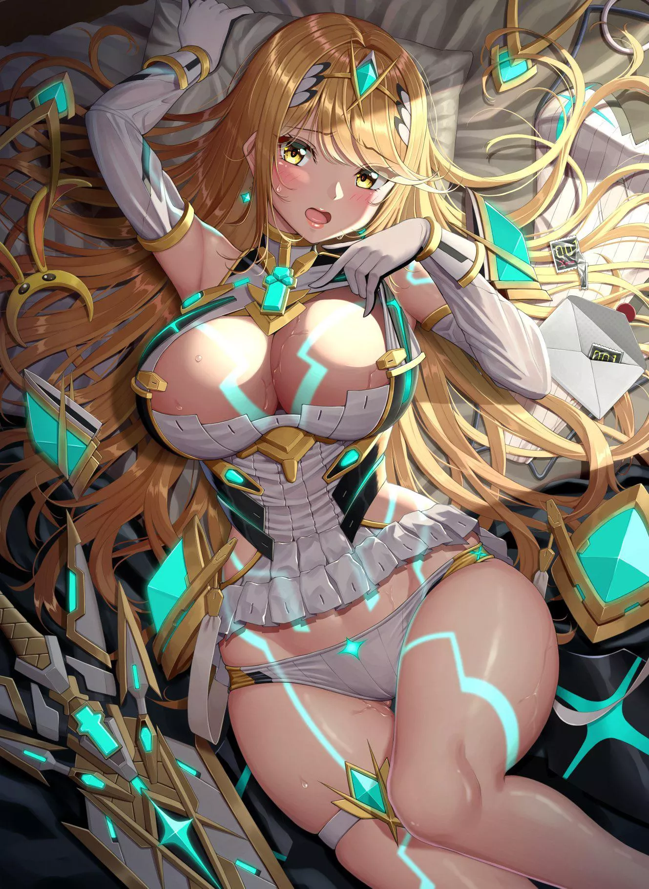 Mythra in bed