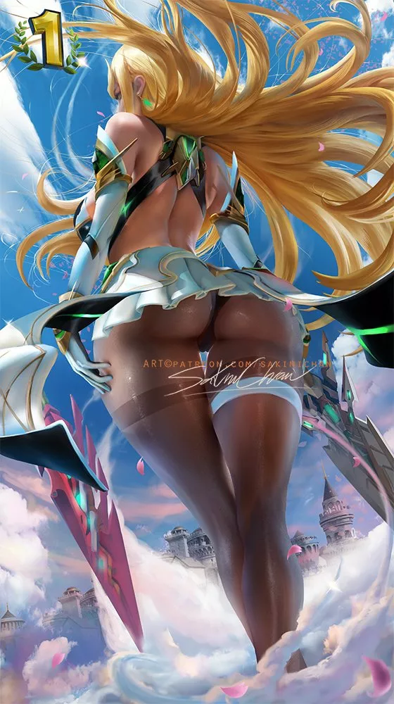 Mythra's victory pose (Sakimichan) [Xenoblade]