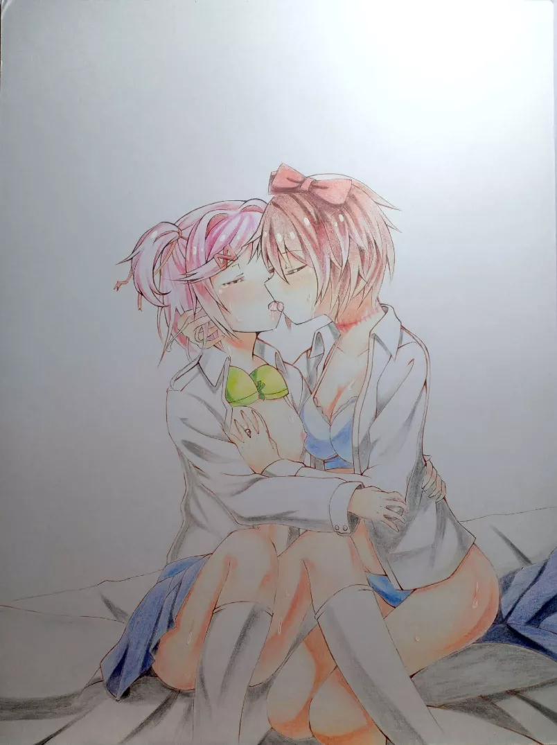 Natsuki Making Out With Sayori by Yūki [Doki Doki Literature Club]