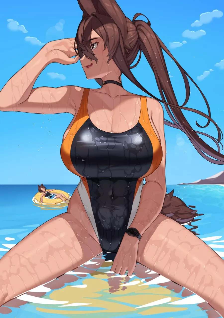 Nee-san at the beach.