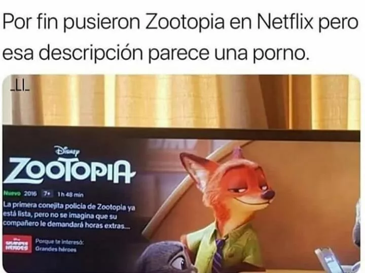 Netflix Zootopia Spanish synopsis looks like a porno.