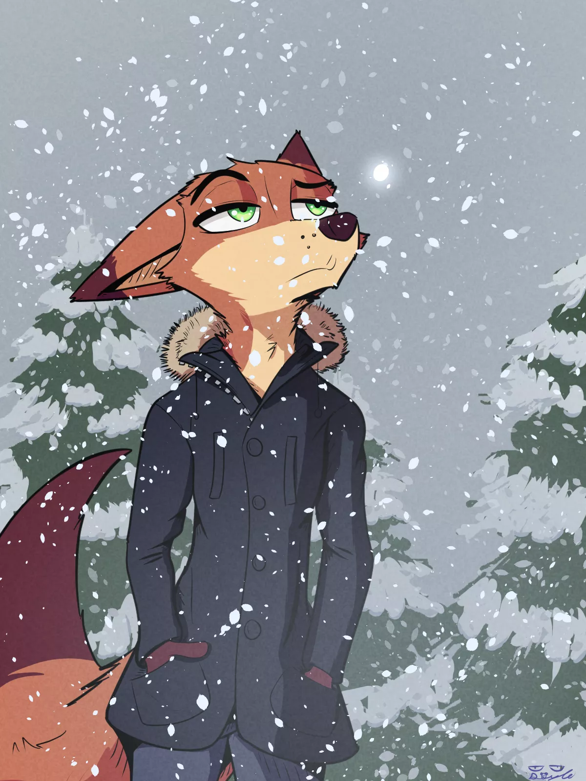 Nick out in the snow (Art by me)