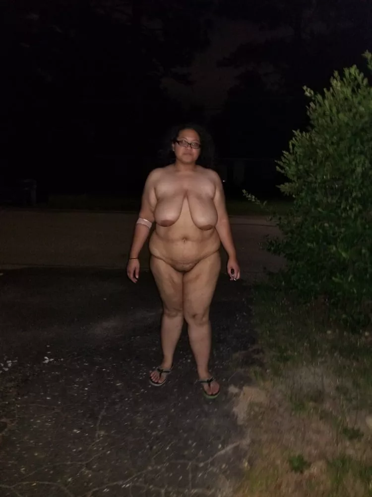 Night time is nude time for this lovely BBW