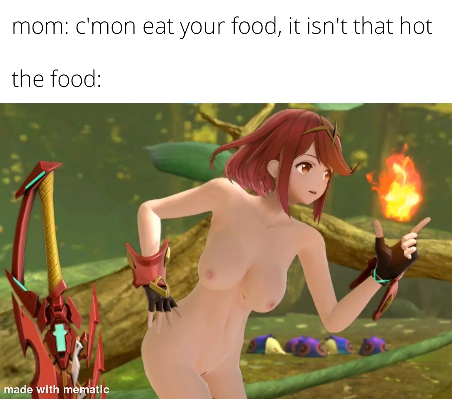 Note: I didn't install the nude pyra mod, I still live with my parents