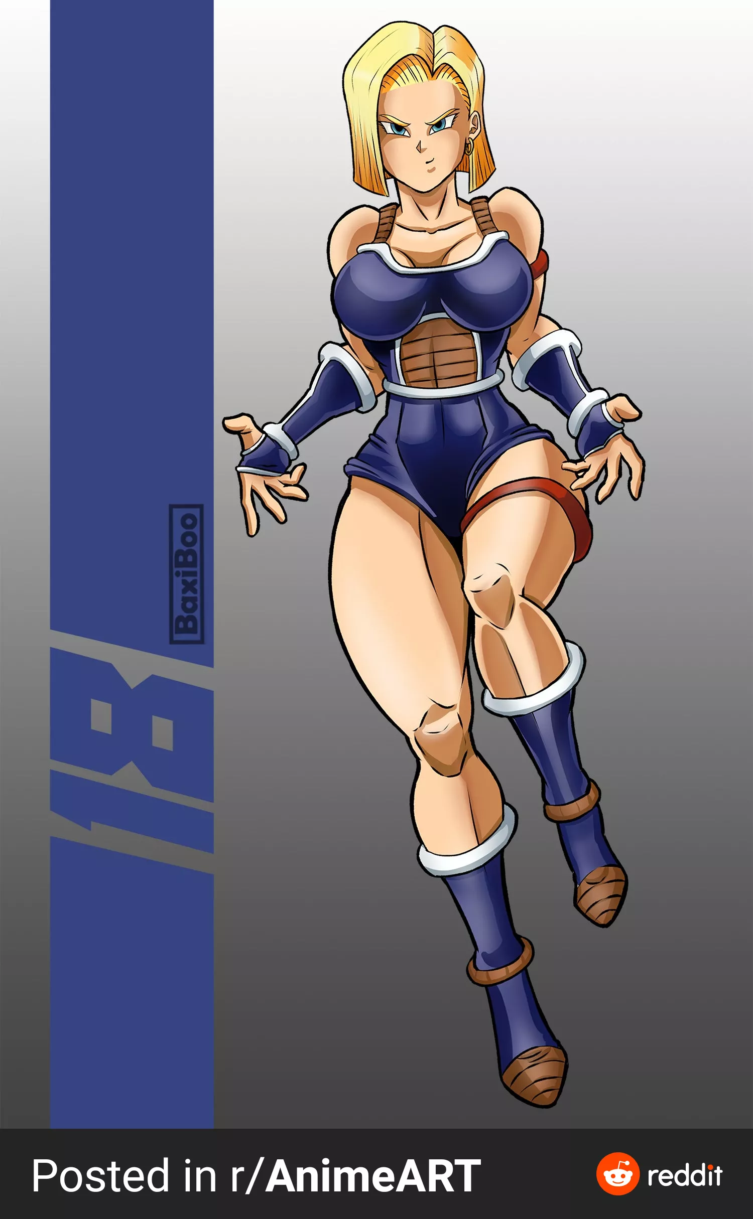 [OC Fanart] Saiyan Armor Android 18 (Baxiboo)