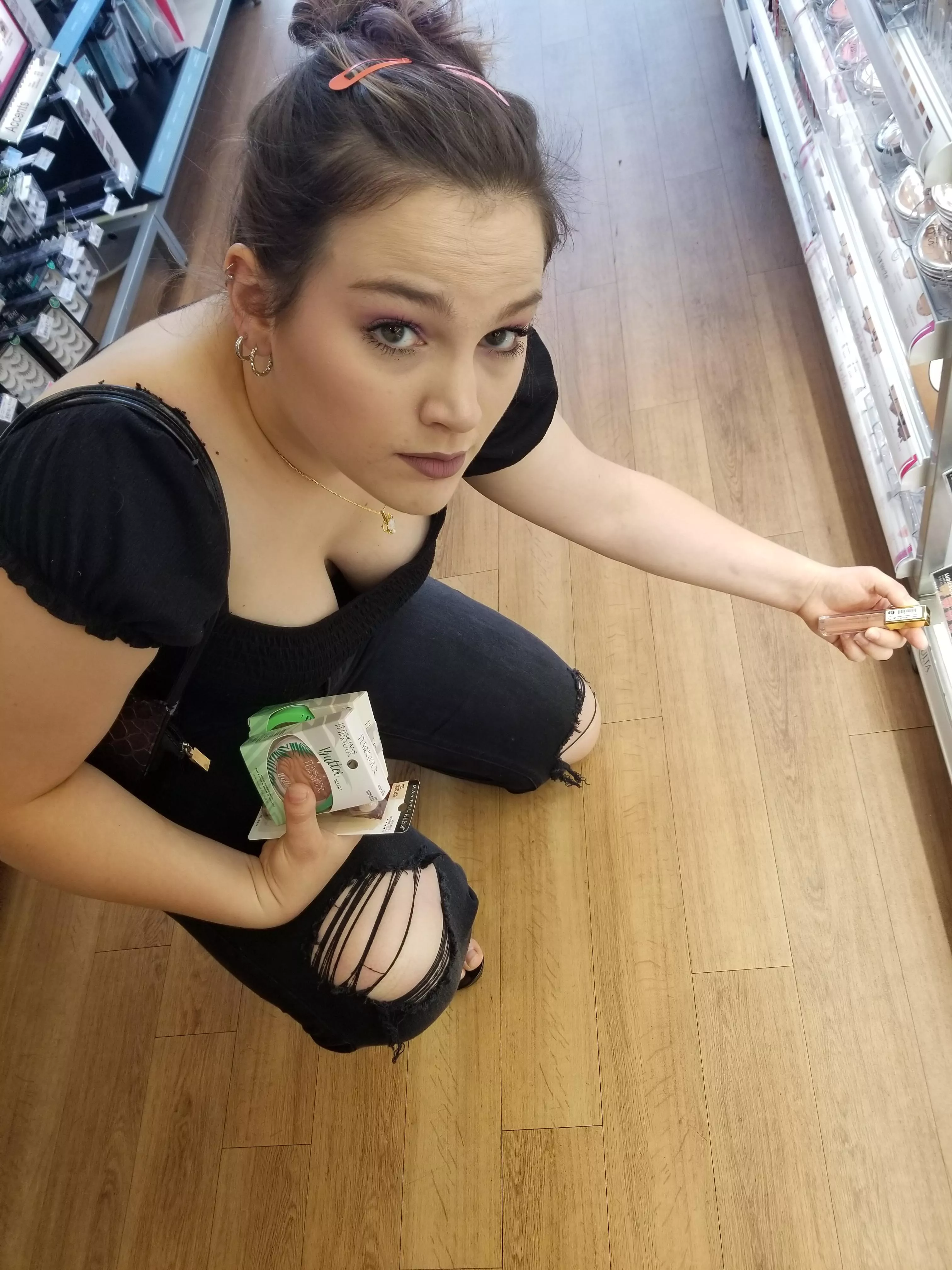 [OC] my beautiful [F]25 wife picking out her makeup. Hope you enjoy!