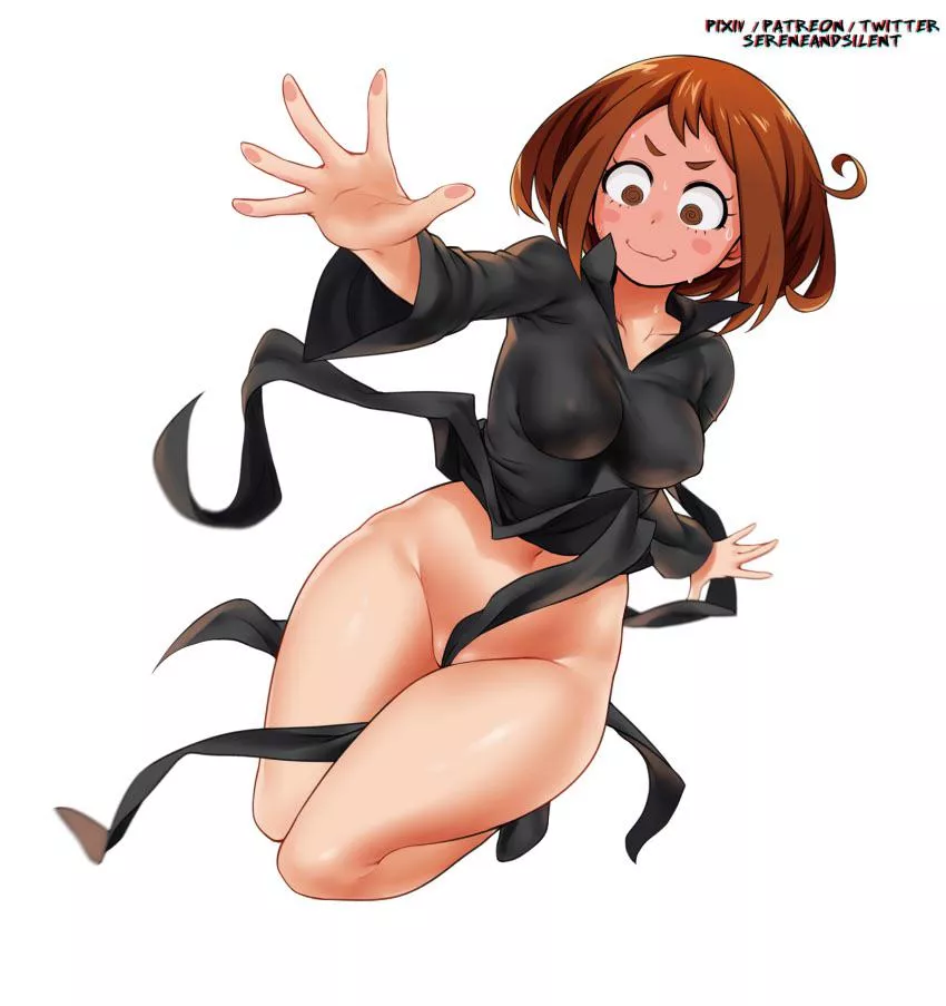 Ochaco uraraka in tatsumaki’s clothes (sereneandsilent) [My Hero Acadamia]