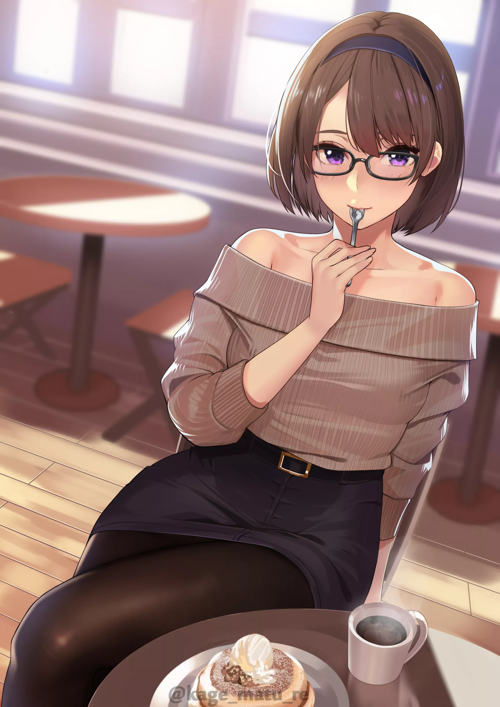 On a coffee date with her