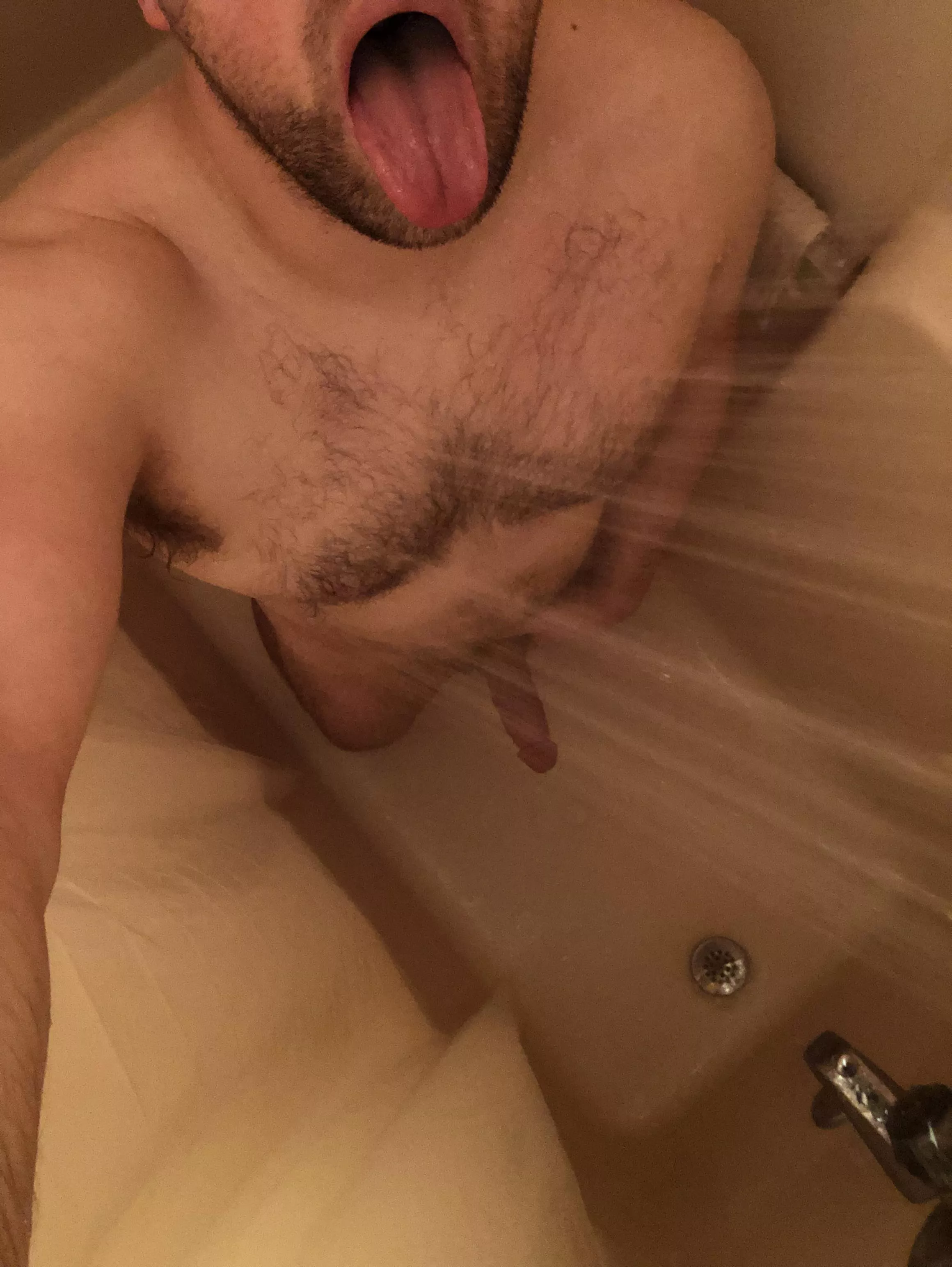 On my knees in the shower, just need someone to fuck my face under the water