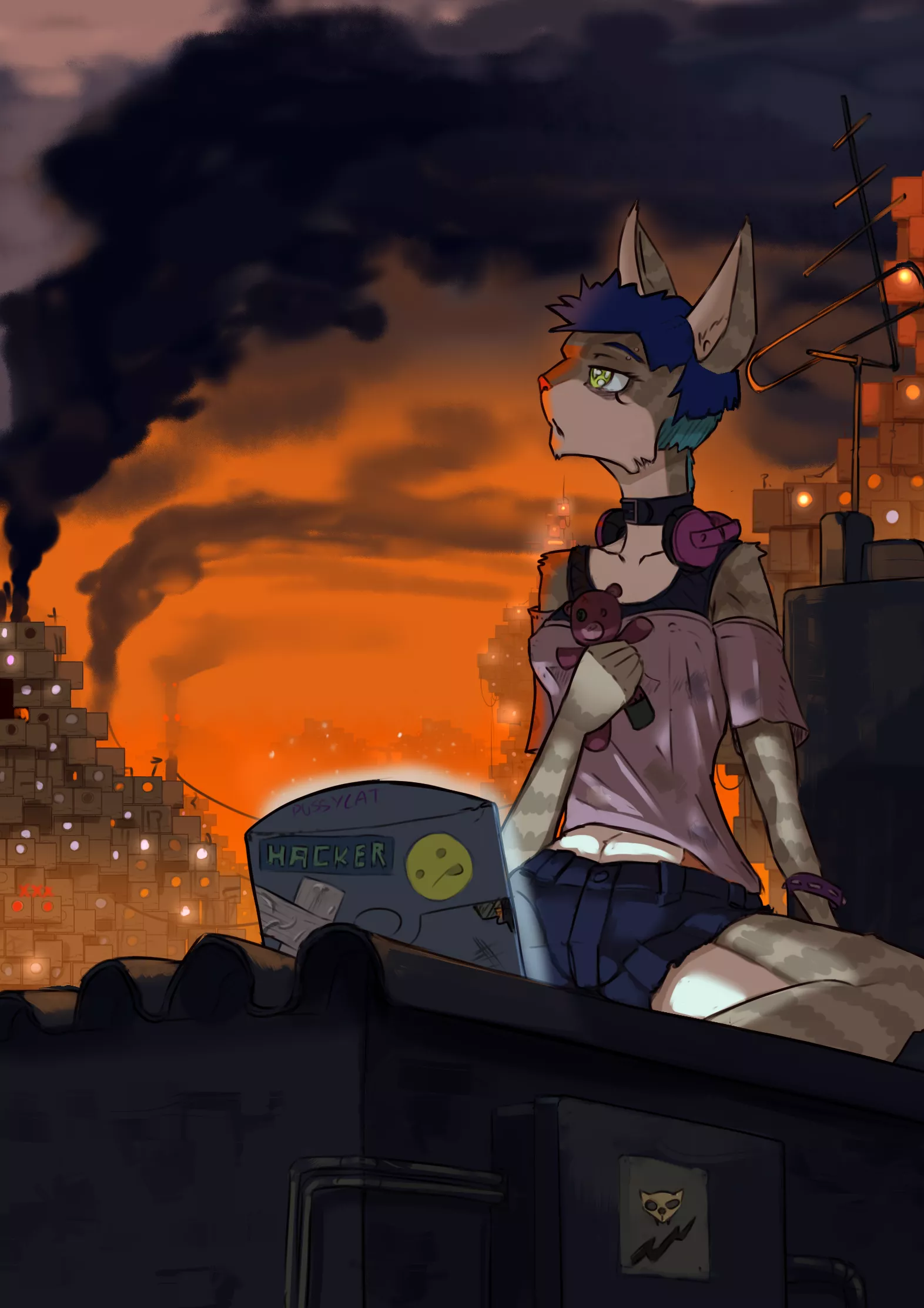 On the roof... //art by me @TrueGhul on Twitter