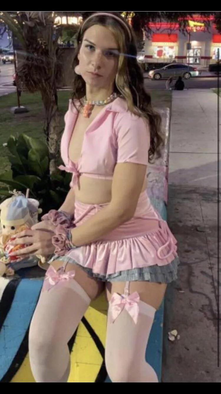 Once she is done eating I will take her to buy some toys then later she will suck my cock while dressed like that 🤫