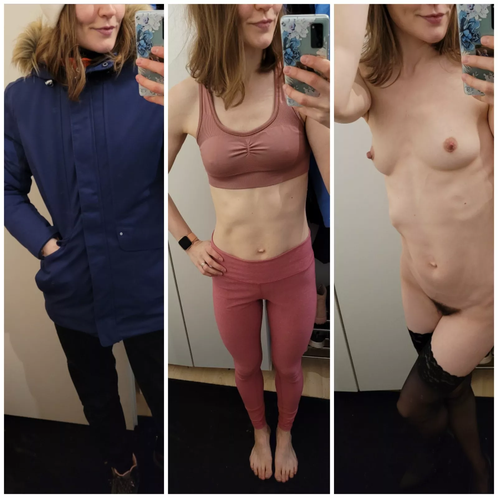 On/off. Sporty mom [f]rom nordic. It was frosty morning here â„