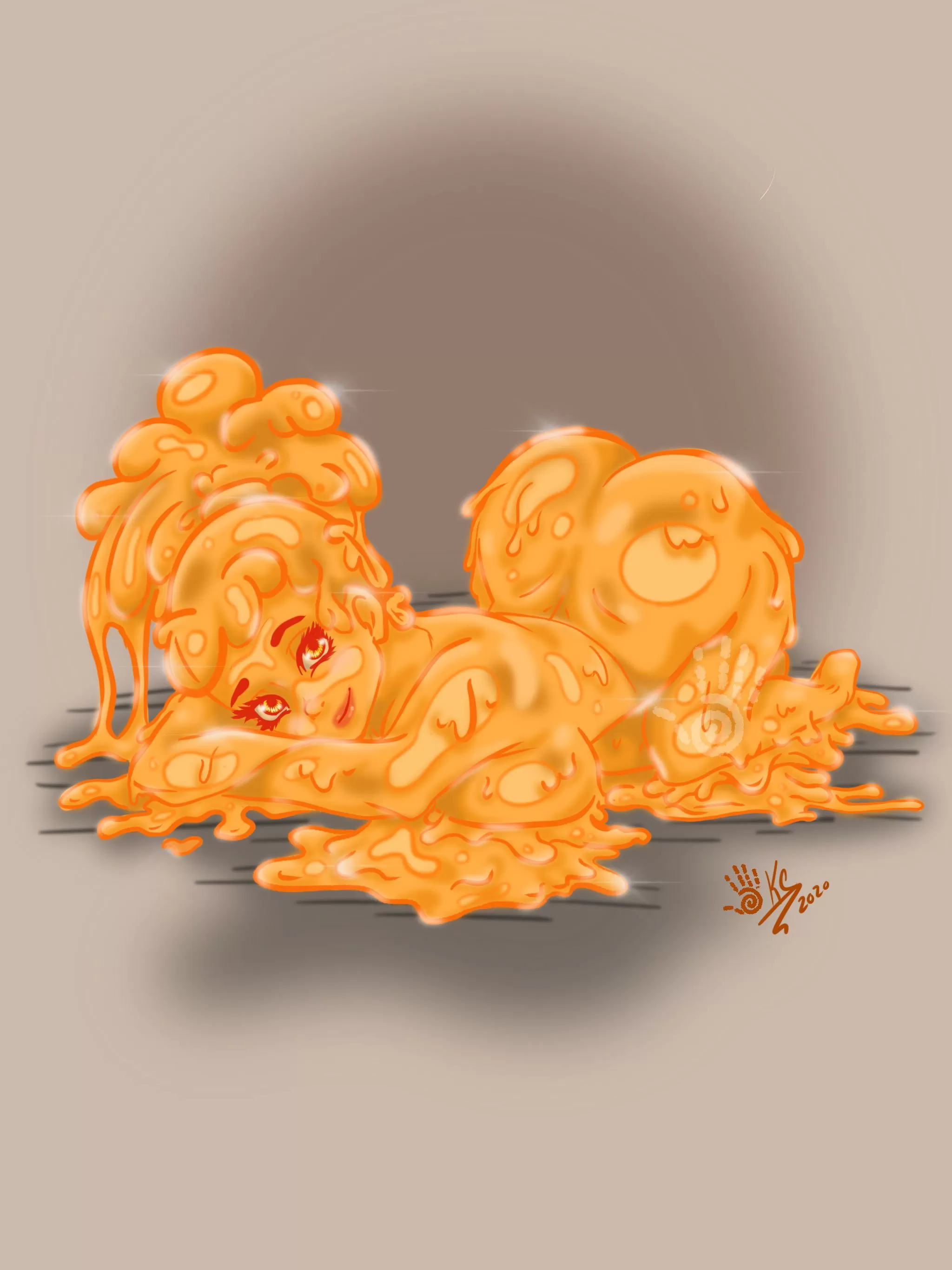 Orange SlimeGirl ( artist: ooh-a-piece-of-candy)