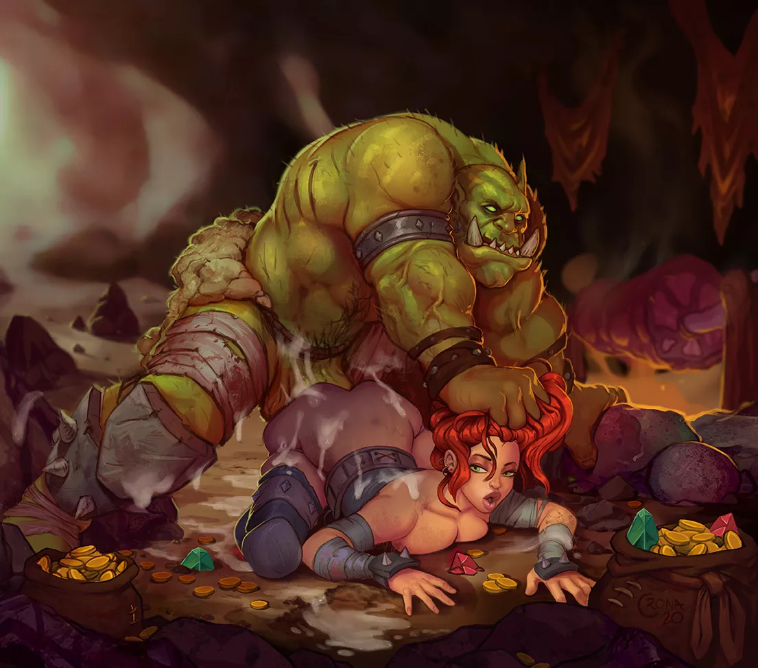 Orc giving a lesson to the thief (Crona)