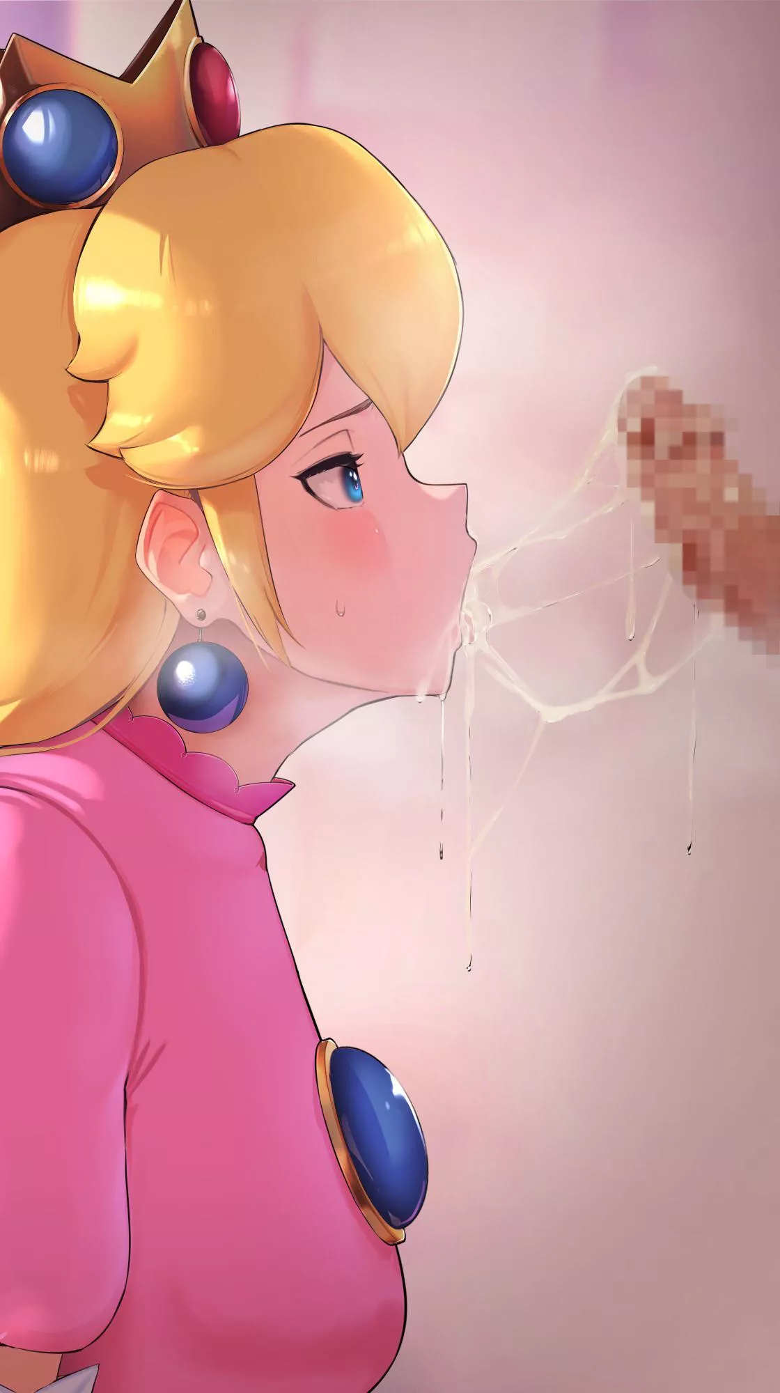 Overflowing from Peachâ€™s blowjob (cannot find the fucking artist or sauce. Send help)