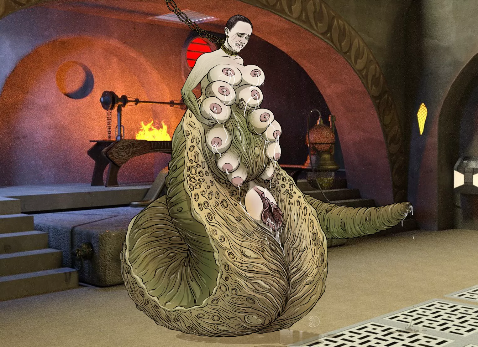 Padme turned into a Hutt breeding vat against her will (Tittydispenser)