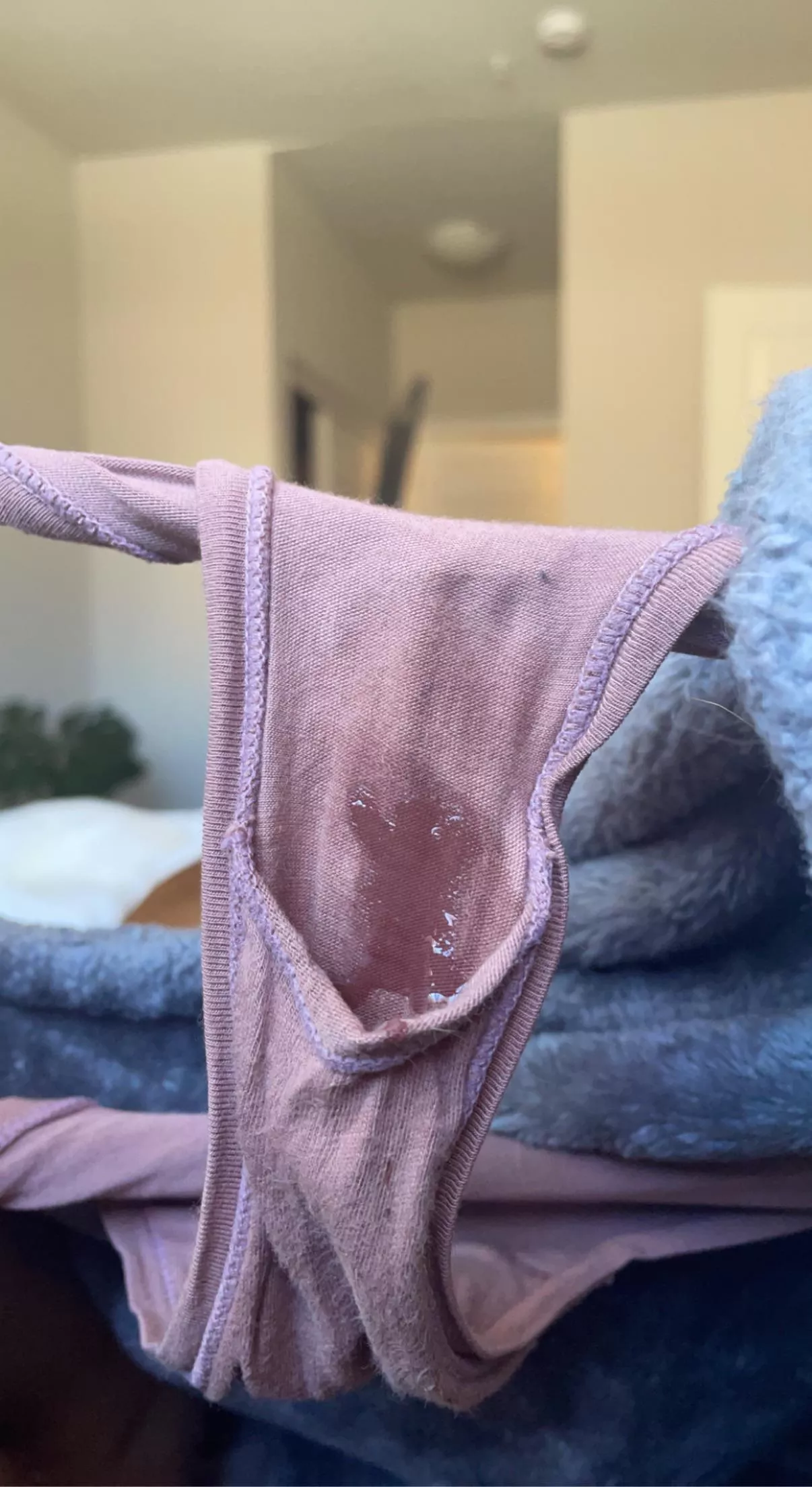 panties soaked in grool after I masturbated in them 👅