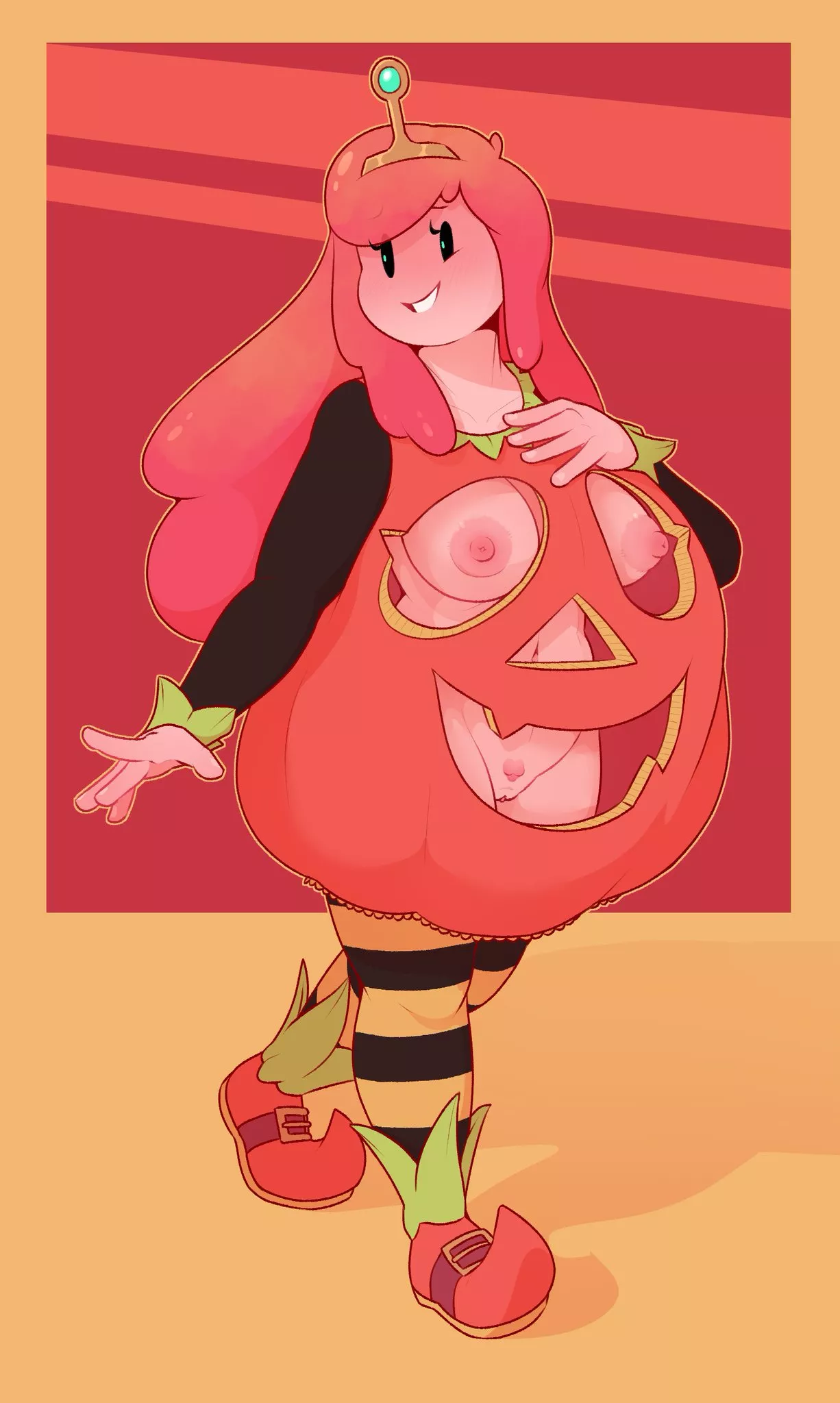 PB in a pumpkin outfit by @DabbleDoodles