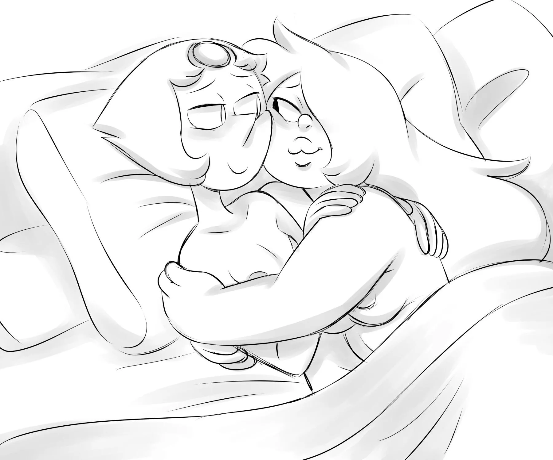 Pearlmethyst cuddle by MissGreeneynsfw