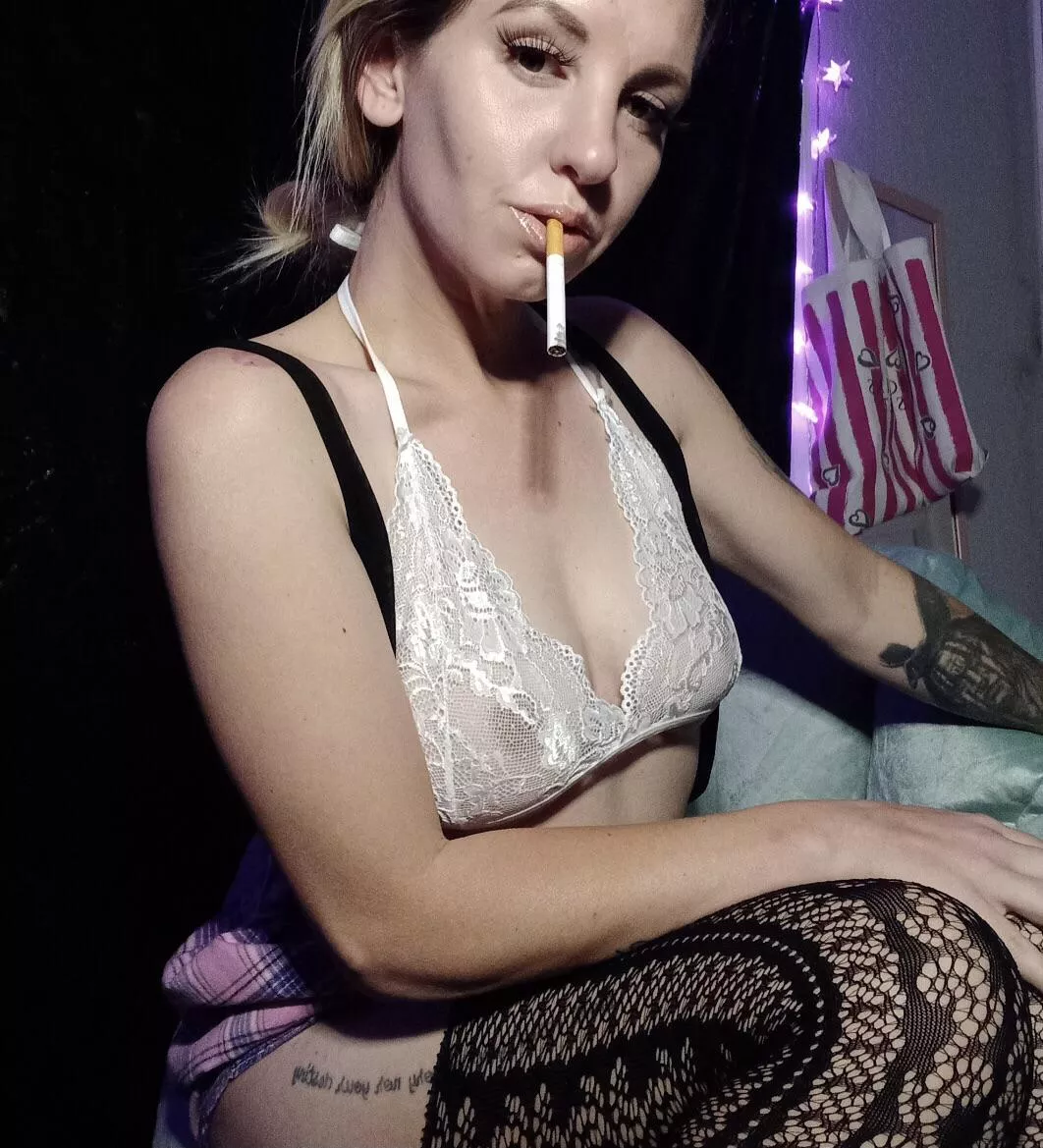 Peel my fishnets off before or after we smoke ?