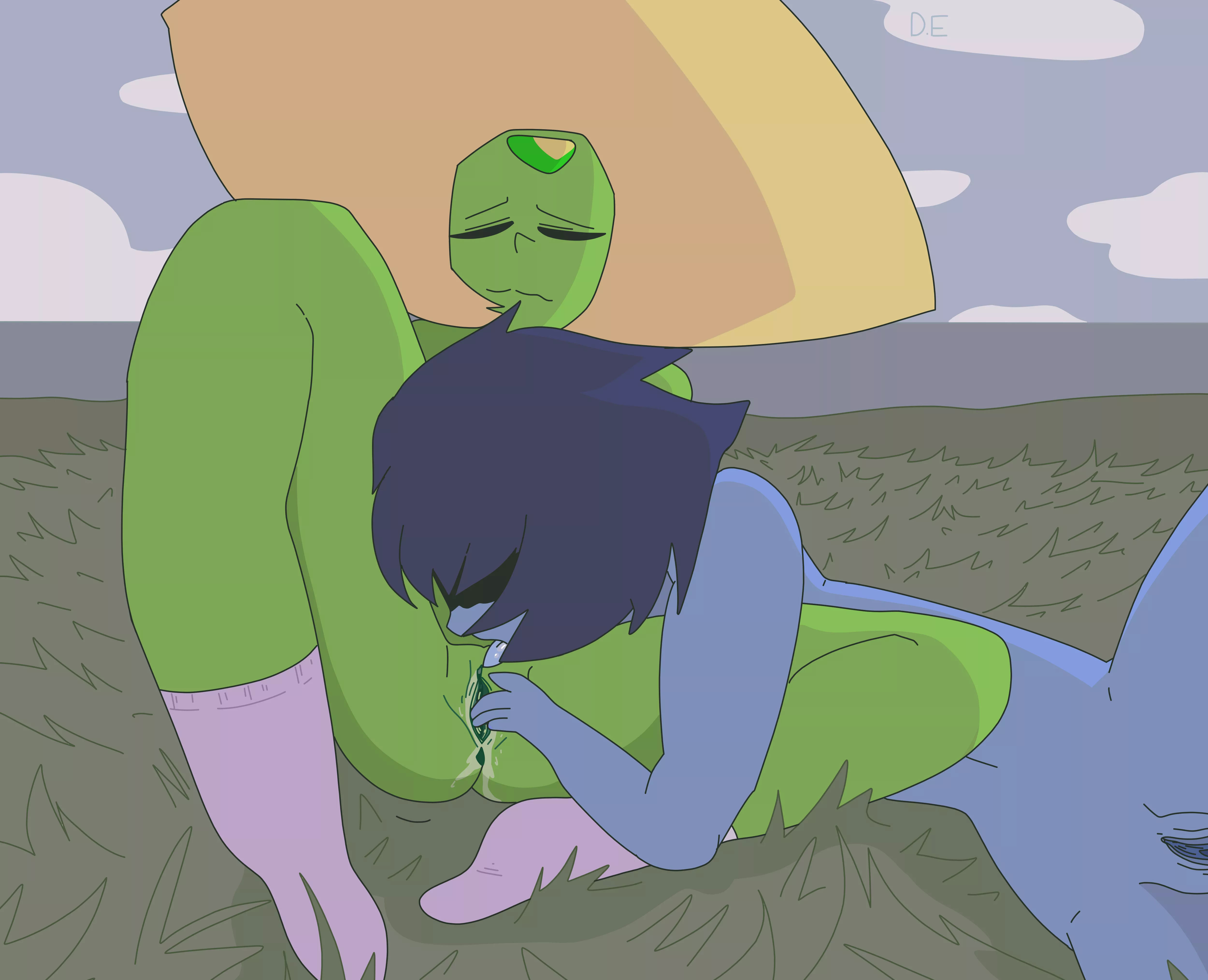 Peridot porn but lapis is casually fingering her