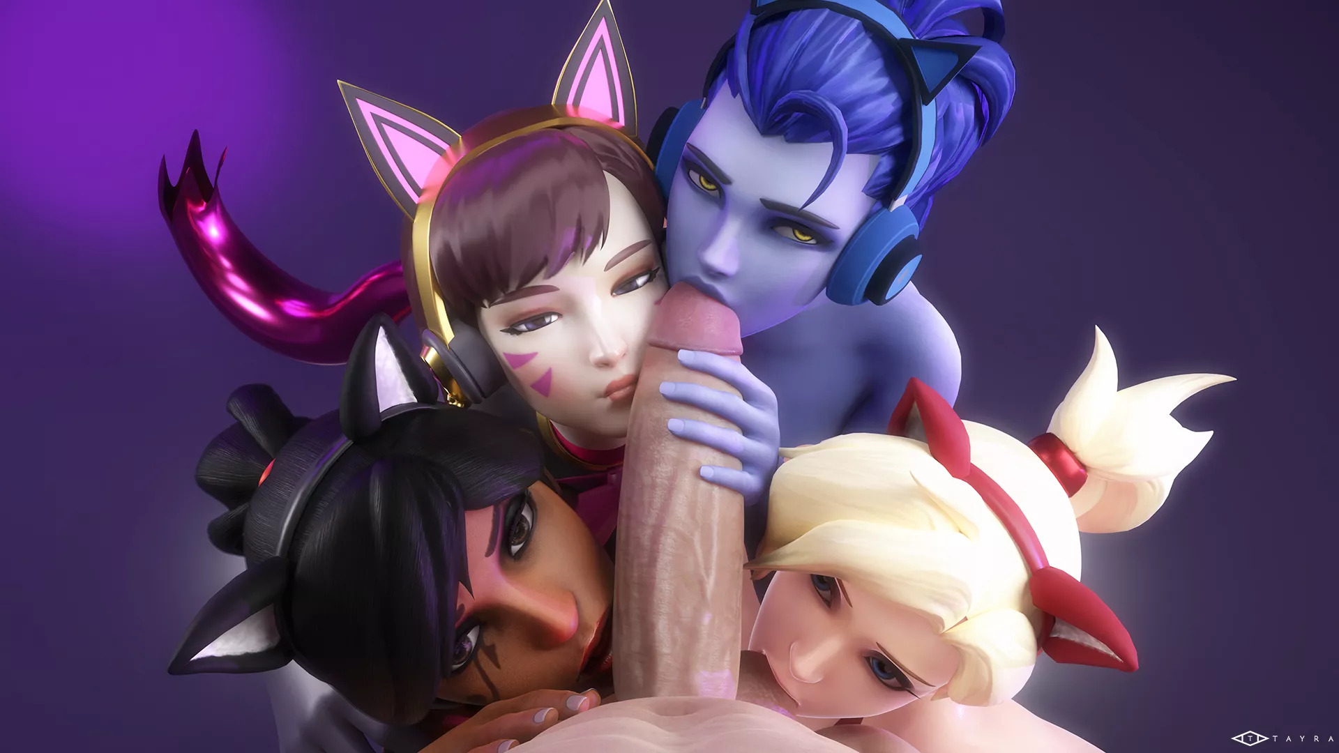 Pharah, D.Va, Widowmaker and Mercy (Tayra)