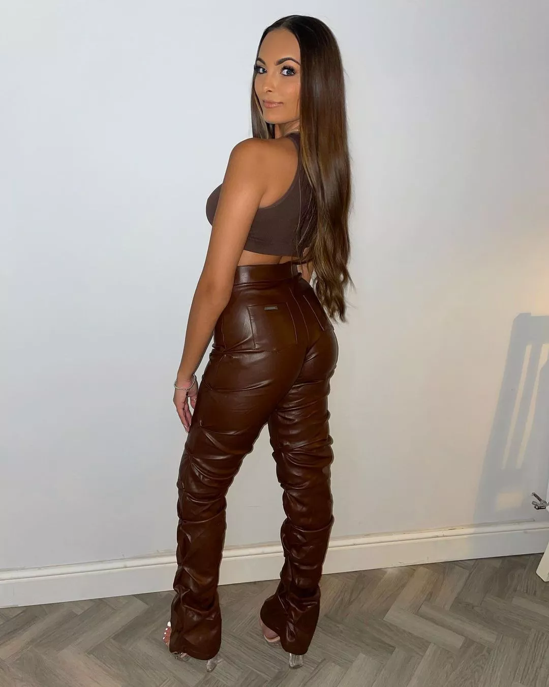 Phoebe's Pretty Ass in Brown Leather