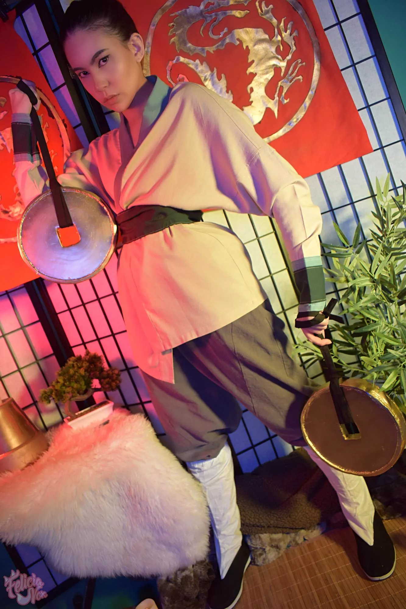 Ping cosplay from Mulan animated movie