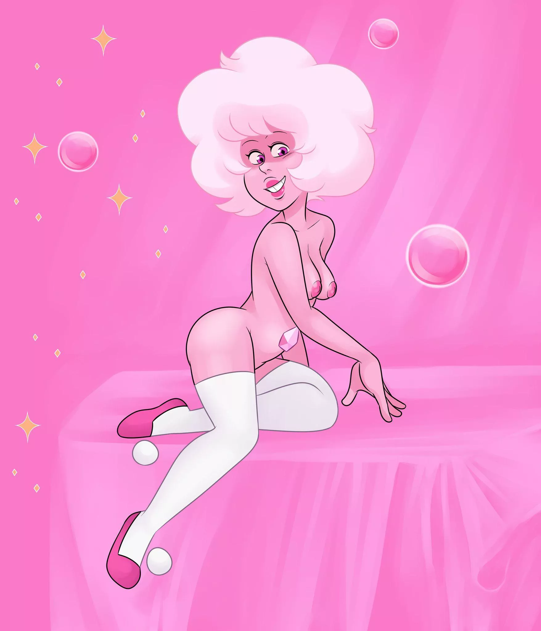 Pink Diamond pinup by MissGreeneynsfw