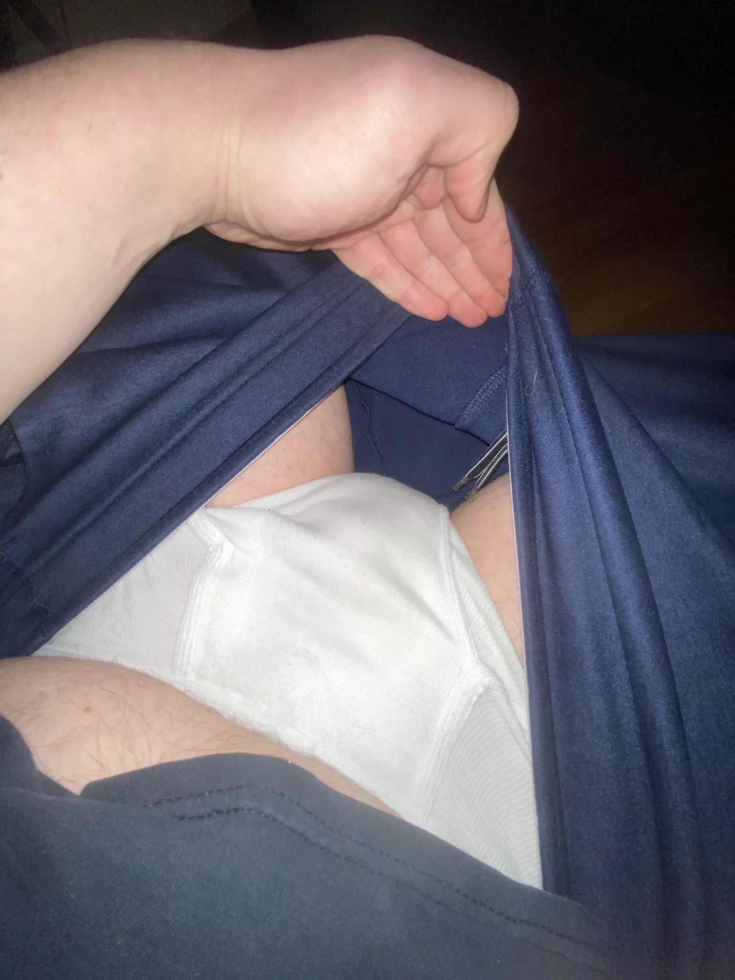 Pissing my tighty whities in my office chair.