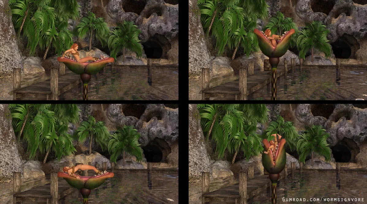 Plant Eats Jungle Girl, Heart of Darkness Vore Tribute (?/Plant)(F/Human)(Soft)(Oral)(unwilling)(nsfw)(OC: WormsignVore Animations)