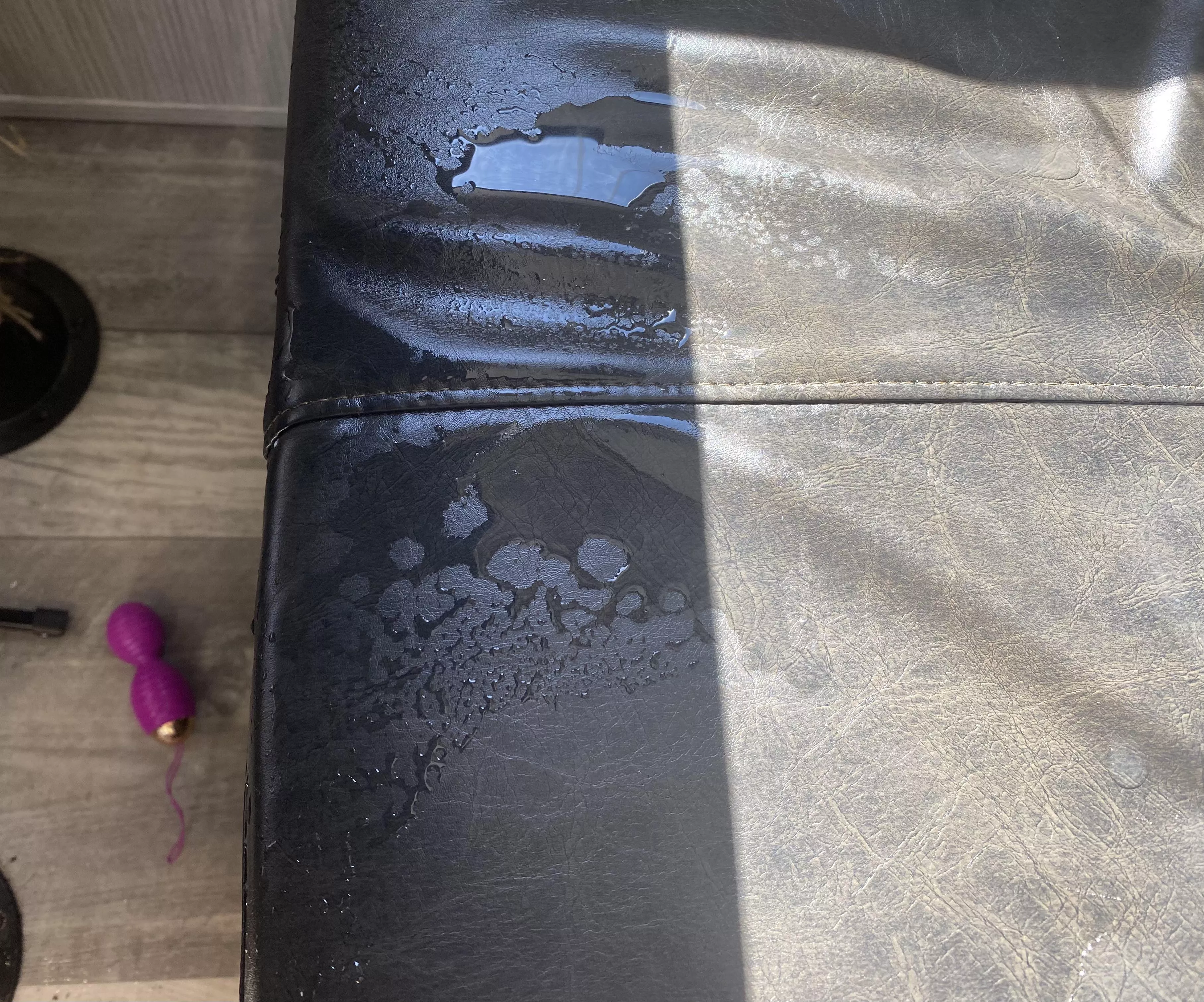 Played with my pussy under the table until I squirted all over. ðŸ’¦