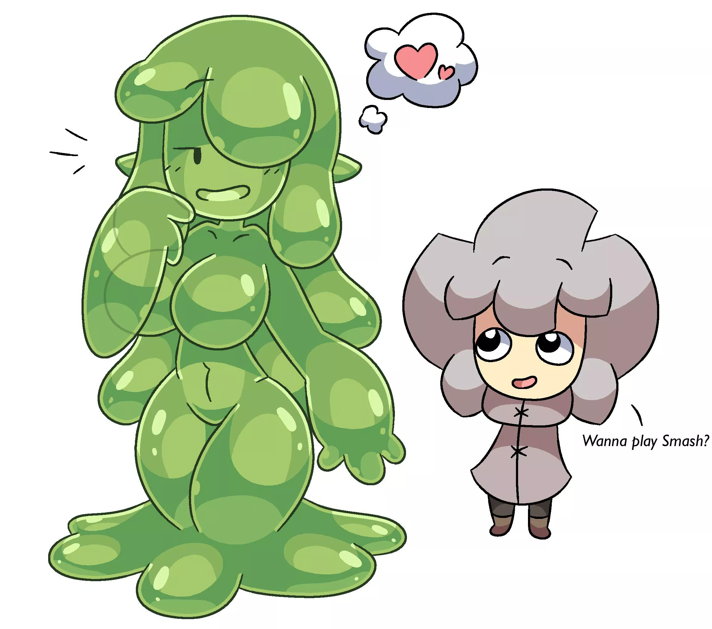 Playing “Smash” with a Slime Girl..