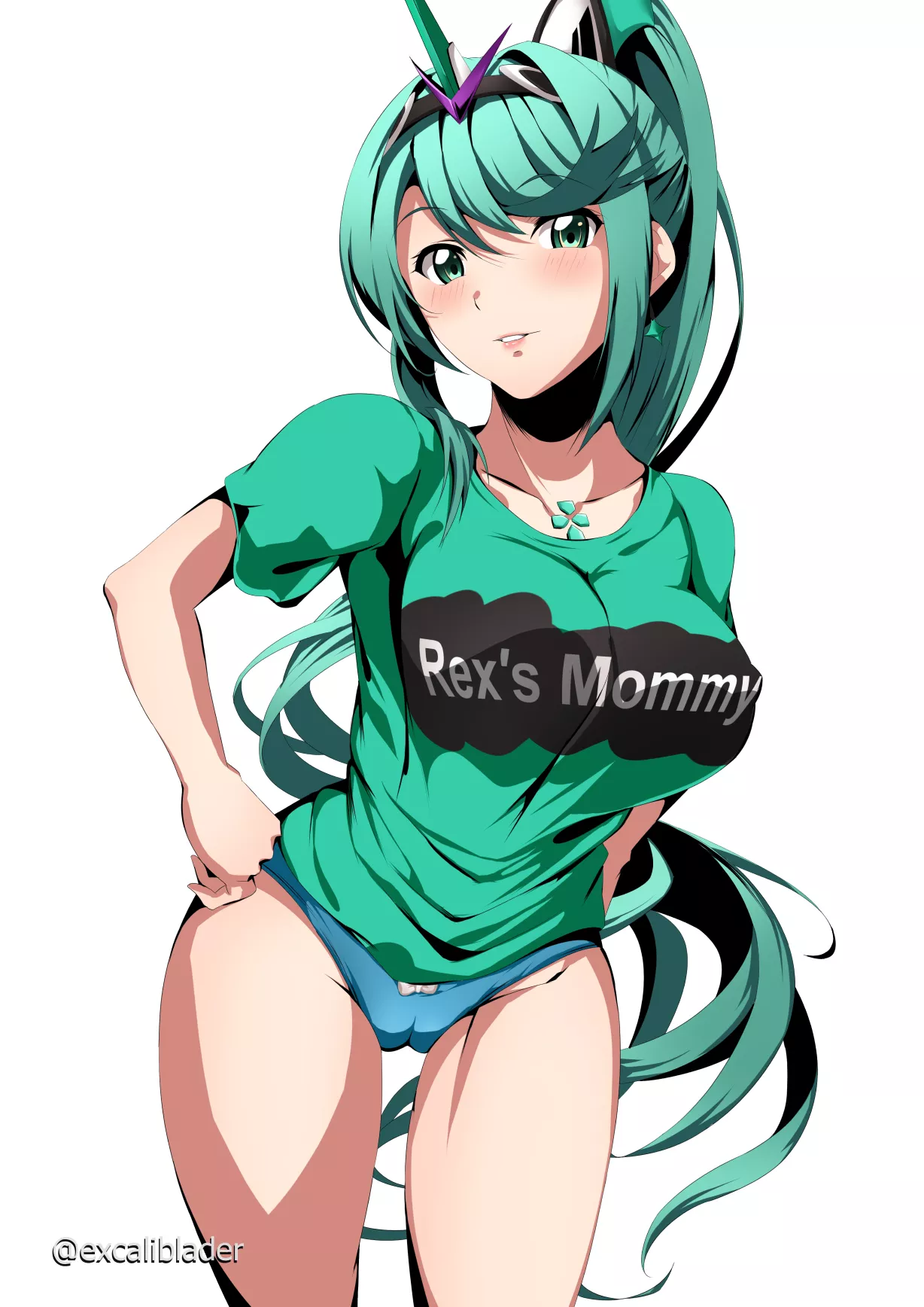 Pneuma is proud of her chest [Xenoblade]