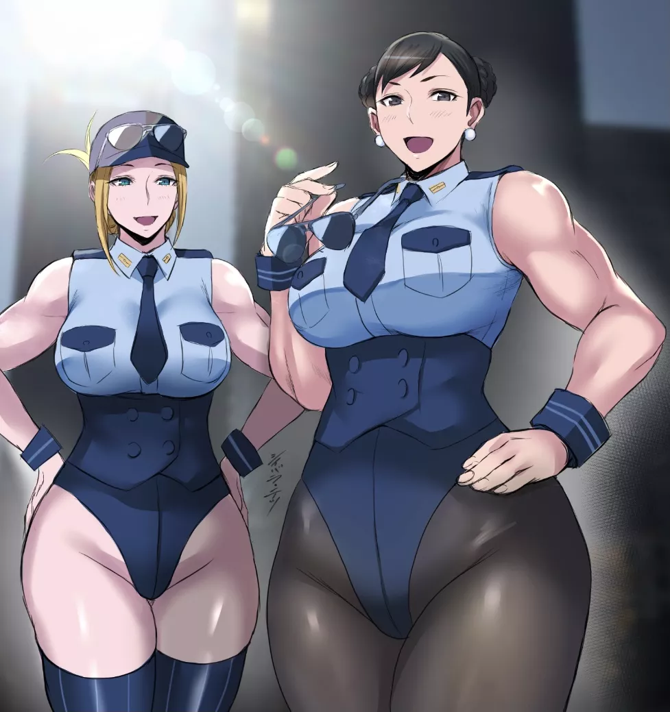 Police Lucia & Chun-Li (@shiibara_tetsu) [Street Fighter]