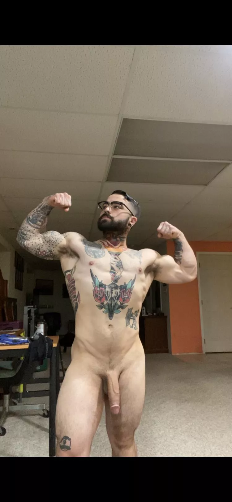 Posing naked after my workouts is my favorite