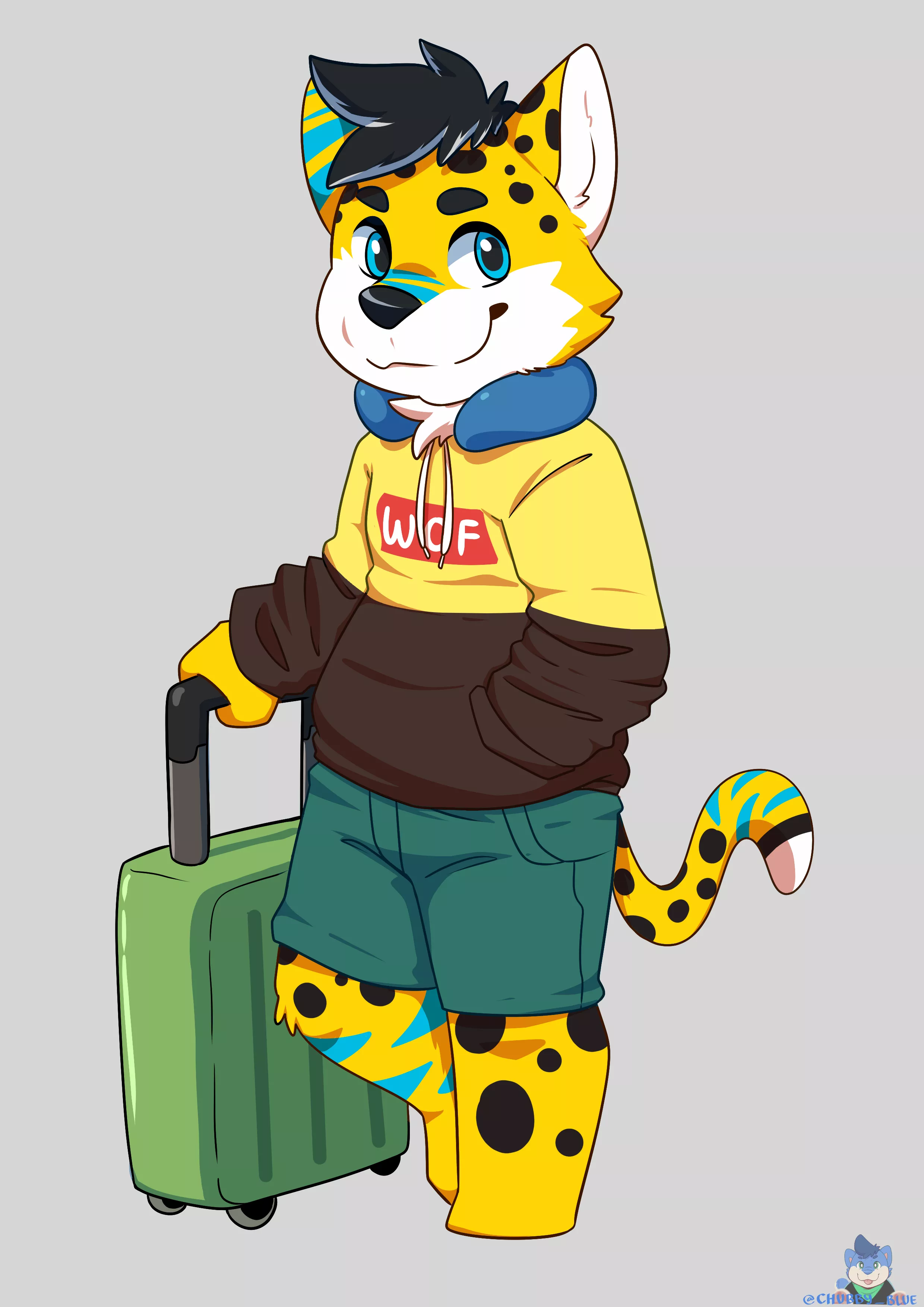 Post-pandemic and ready to travel :P (Art by @chubby_blue on Twitter)